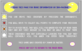  Pac-Man help menu!