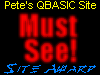 Pete's QBASIC Site Must See! Site Award