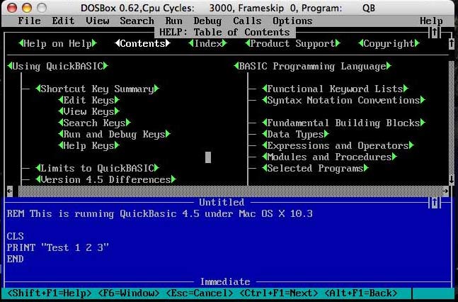 Mac OS running QBasic!