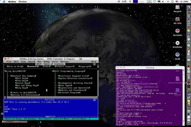 Mac OS Desktop with DOSBox