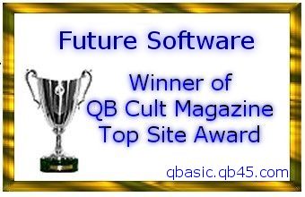 Future Software - Winner of QB Cult Magazine Top Site Award - January 2001